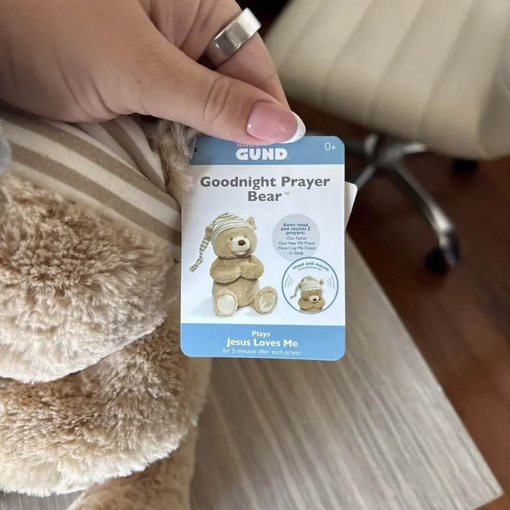 GUND Animated Goodnight Prayer Bear Spiritual Plush Stuffed Animal, 13” NWT NEW